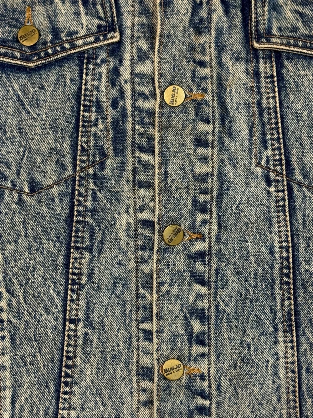 Vintage BUGJO Acid Wash Cutoff Denim Vest